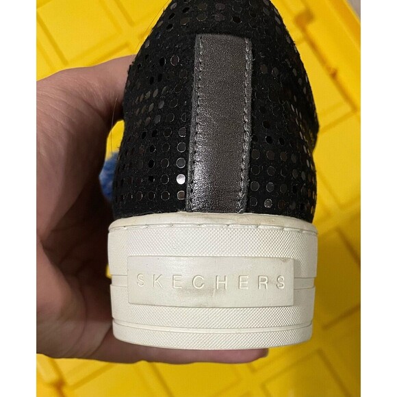 New Womens Shoes Fashion Casual Sneakers 8.5 White Black Skecher Street Disco - Picture 10 of 11